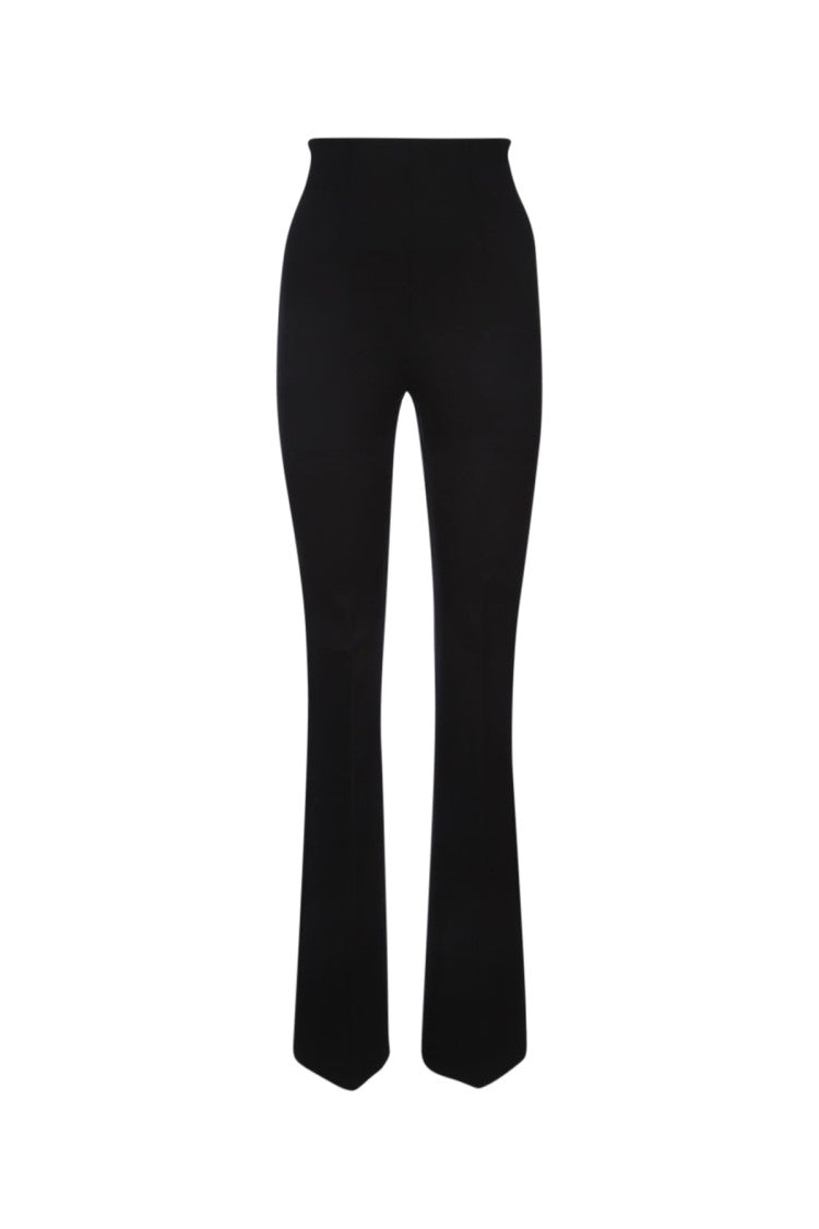 Sportmax Fitted Black Flared Pants With High Waist