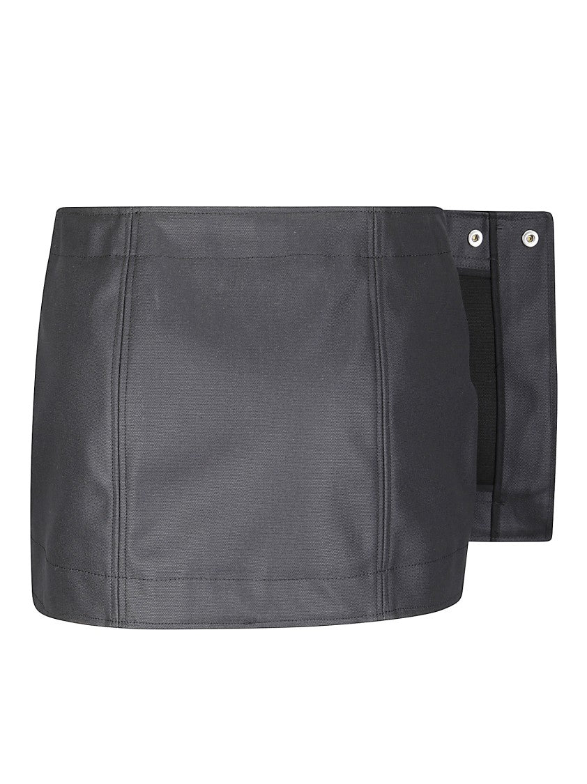 Evropa X Boysloft Waxed Finish Mini Skirt With Asymmetrical Design