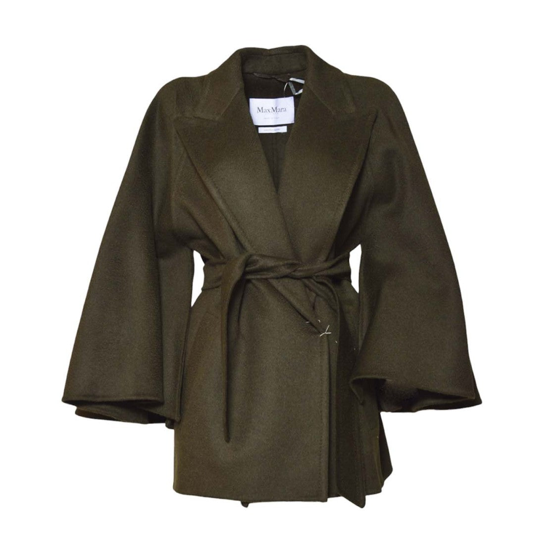 Max Mara Belted Jacket With Wide Lapel And Flared Sleeves