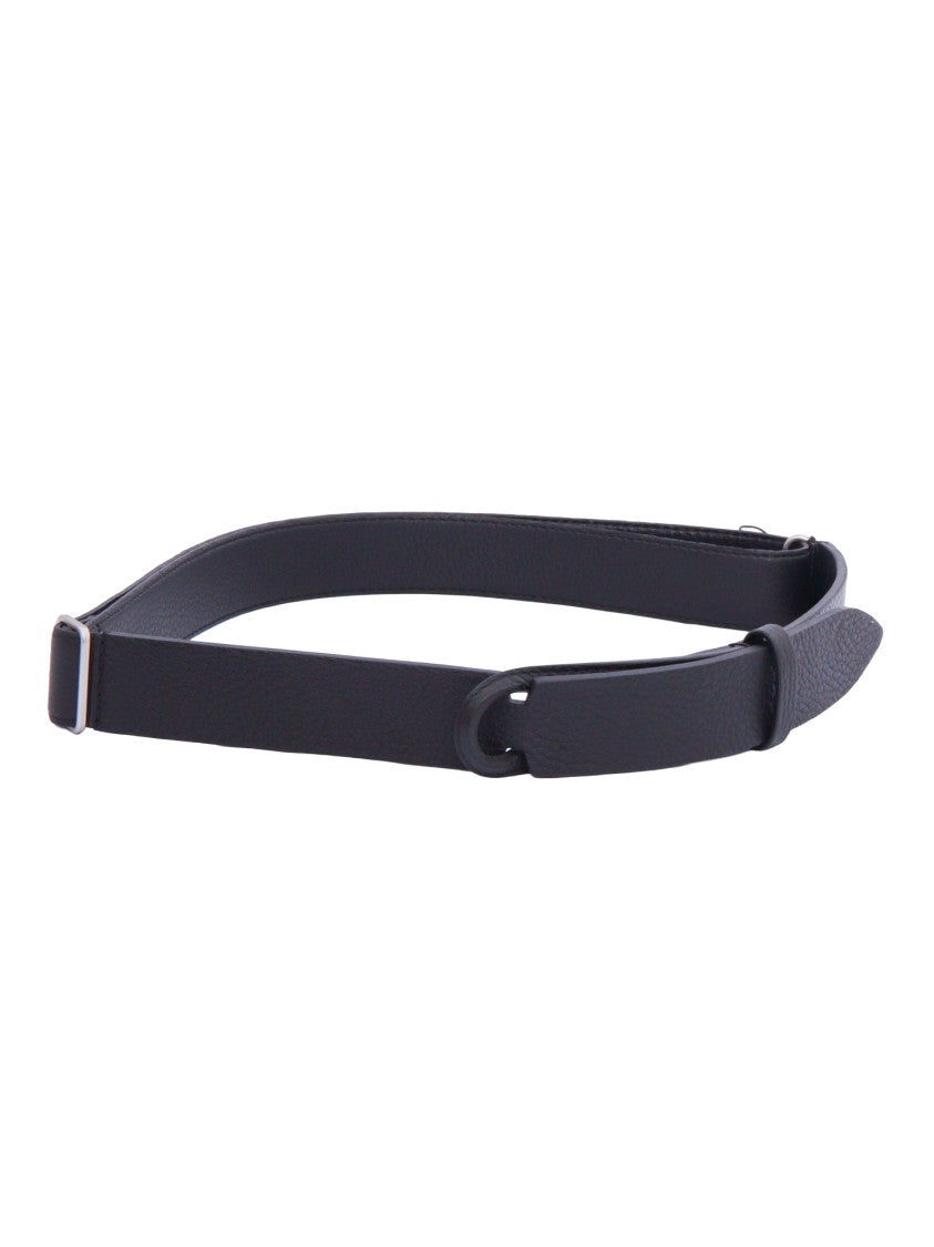 Claudio Orciani Black Calf Leather Rounded Belt