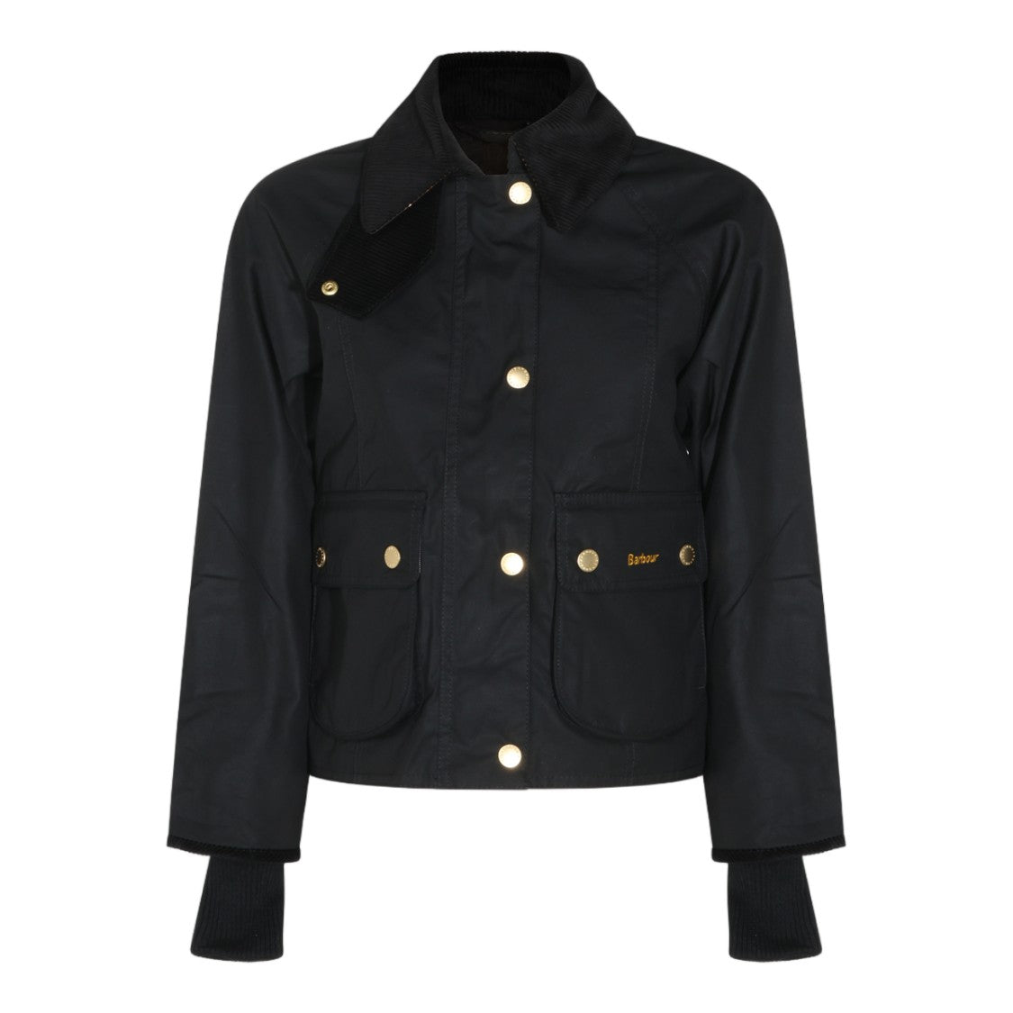 Barbour Matte Black Corduroy Collar Jacket