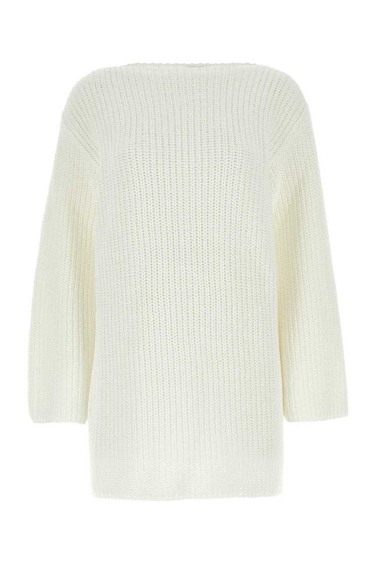 Salvatore Ferragamo White Cotton Oversize Sweater