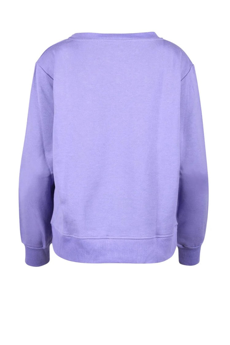 Douuod Purple Embossed Cotton Sweatshirt