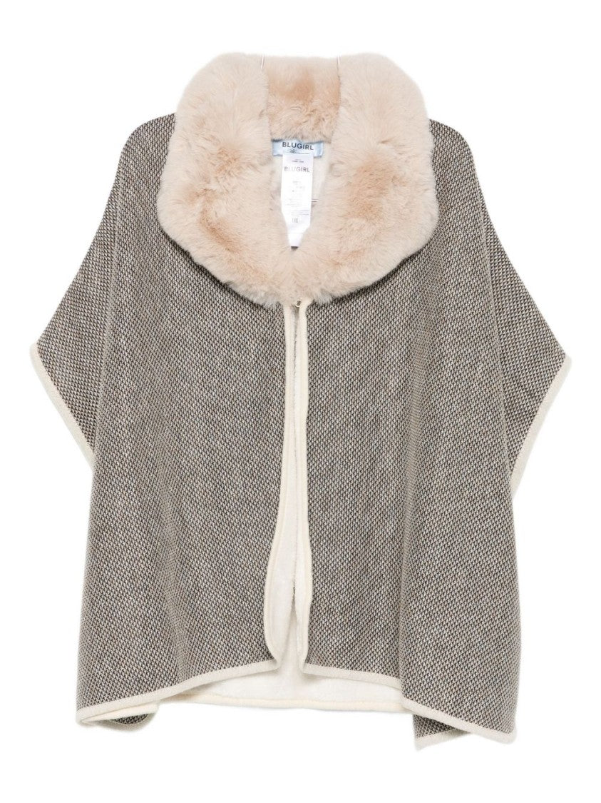 Blugirl Cape-Style Cream Giacconi Coat