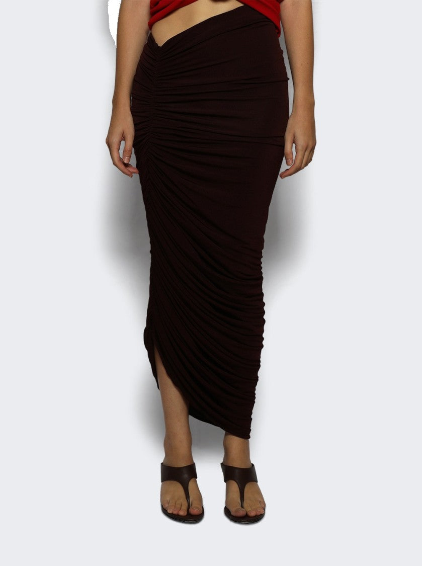 Magda Butrym Asymmetrical Midi Skirt Bordeaux