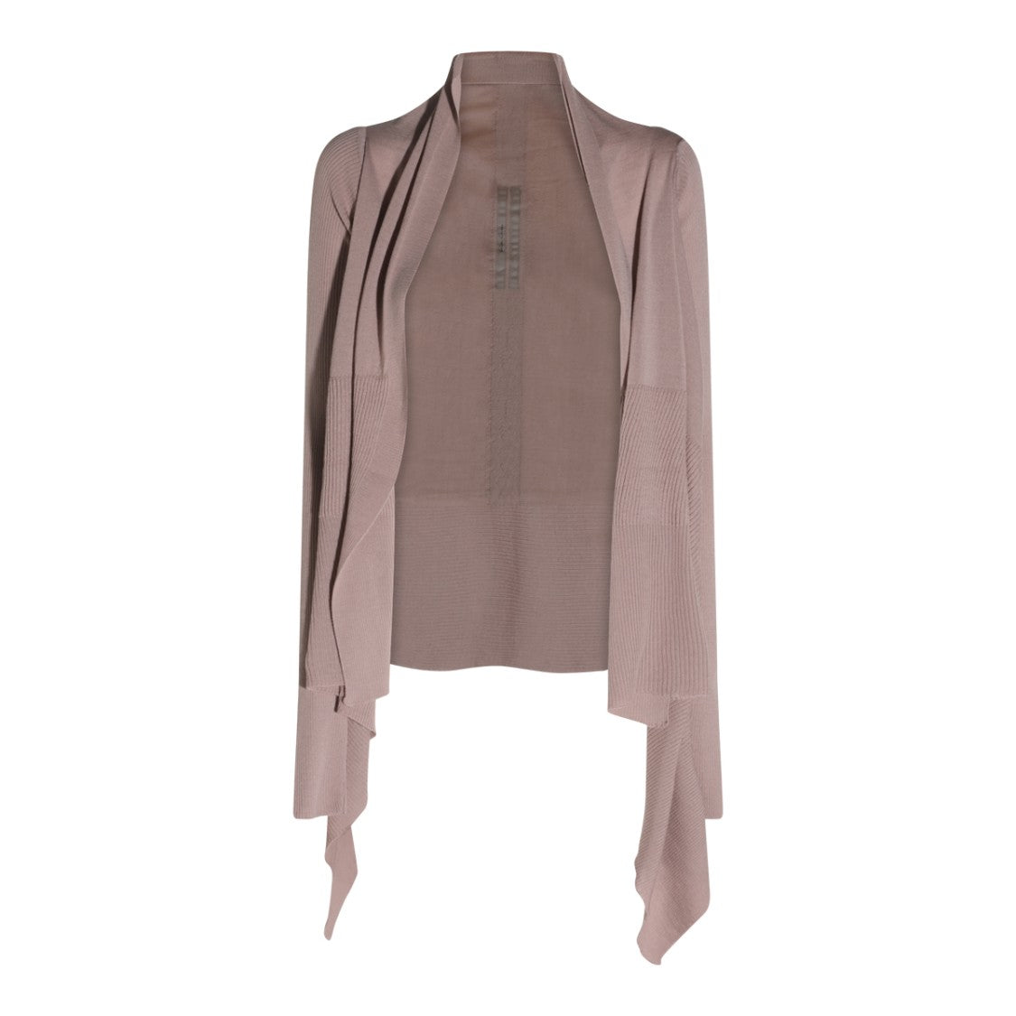 Rick Owens Asymmetrical Ribbed Knit Wool Sweater