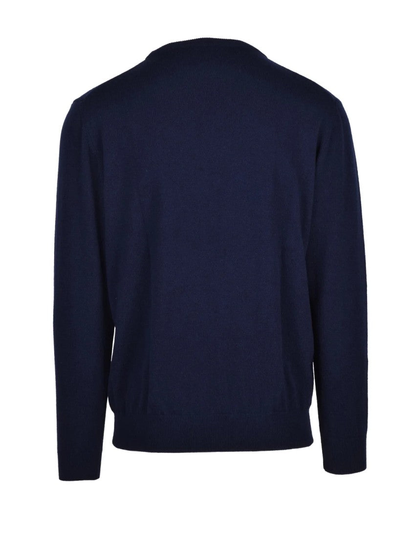 Giancarlo Desenzano Deep Blue Crewneck Cashmere Sweater