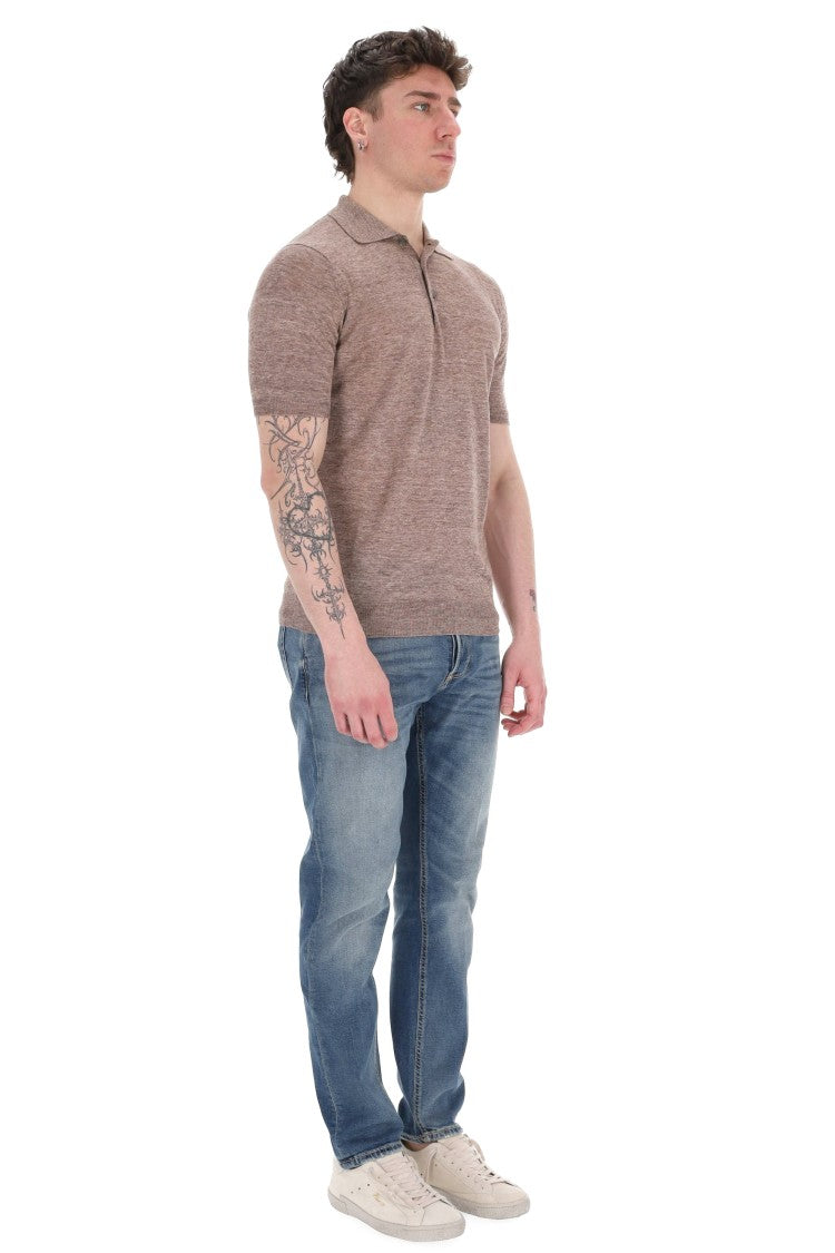 Barba Melange Pure Linen Polo