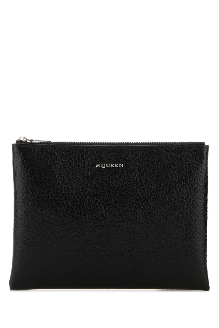Alexander Mcqueen Black Leather Pouch