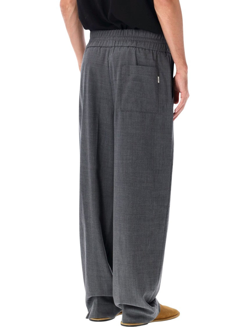 Ami Paris Relaxed-Fit Grey Wool Jogging Pants