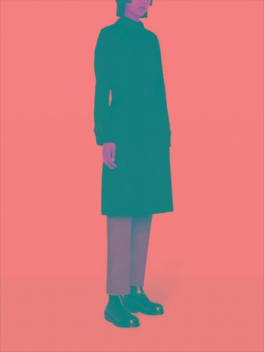 Burberry Double-Breasted Black Trench Coat With Belted Waist