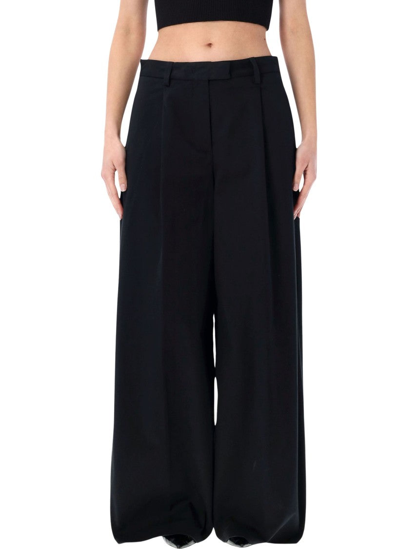 The Latest Deva Wide Leg Cotton Tailored Trousers