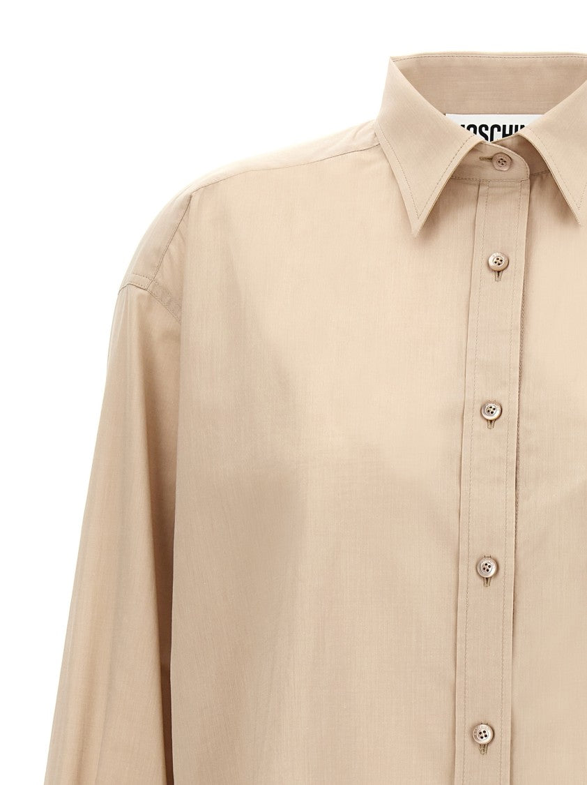 Moschino Slightly Loose-Fitting Cotton Shirt With Patch Pocket And Embroidery
