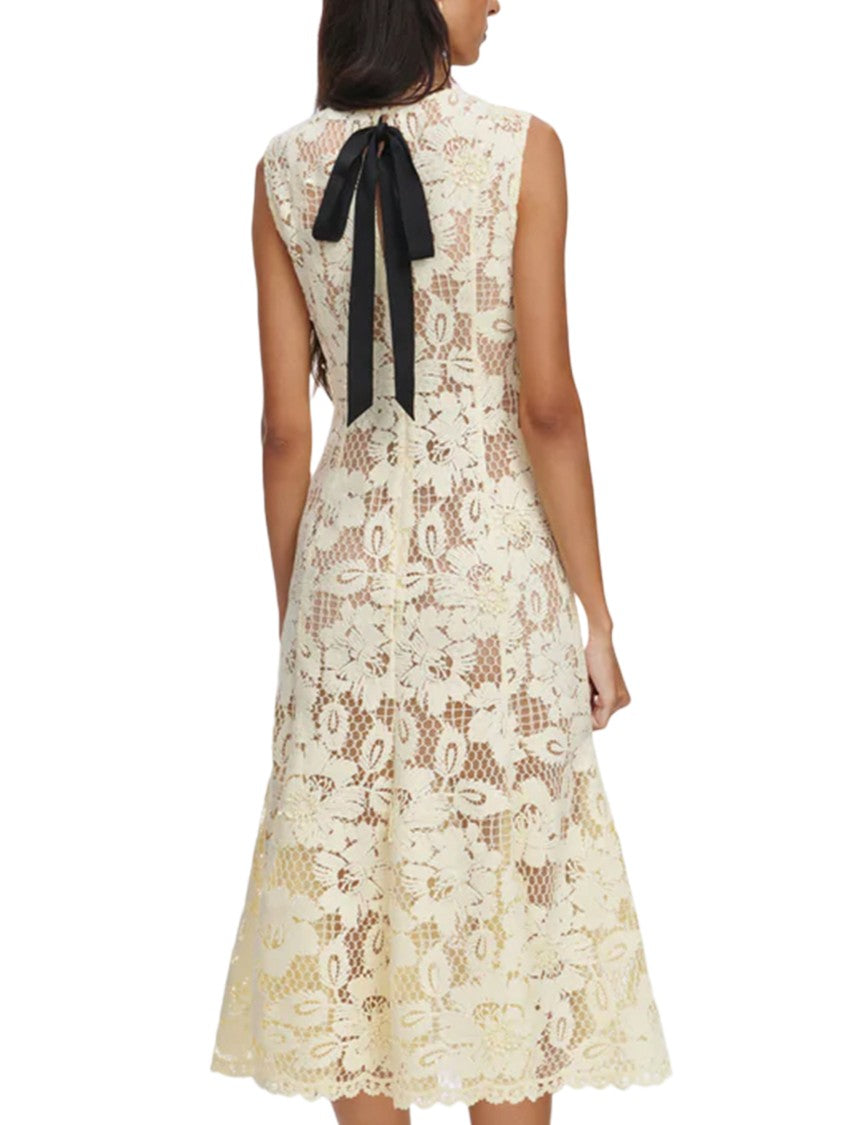 Self-Portrait Intricate Crochet Lace Mini Dress With Floral Pattern