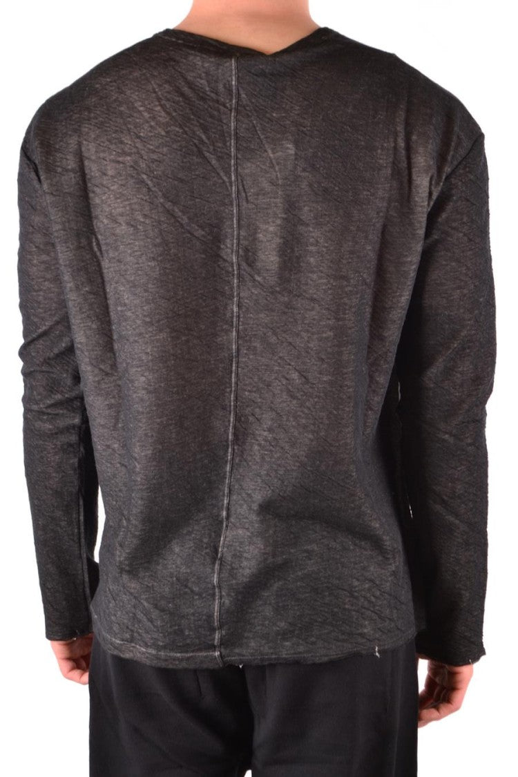 Isabel Benenato Textured Black Cotton Sweater