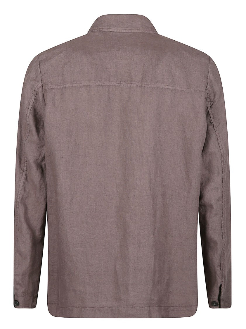 Altea Brown Constantin Button-Up Linen Jacket