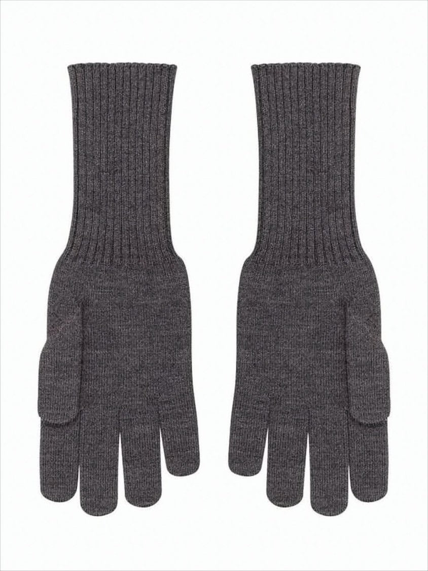 Marine Serre Knitted Merino Wool Gloves With Embroidered Crescent Moon