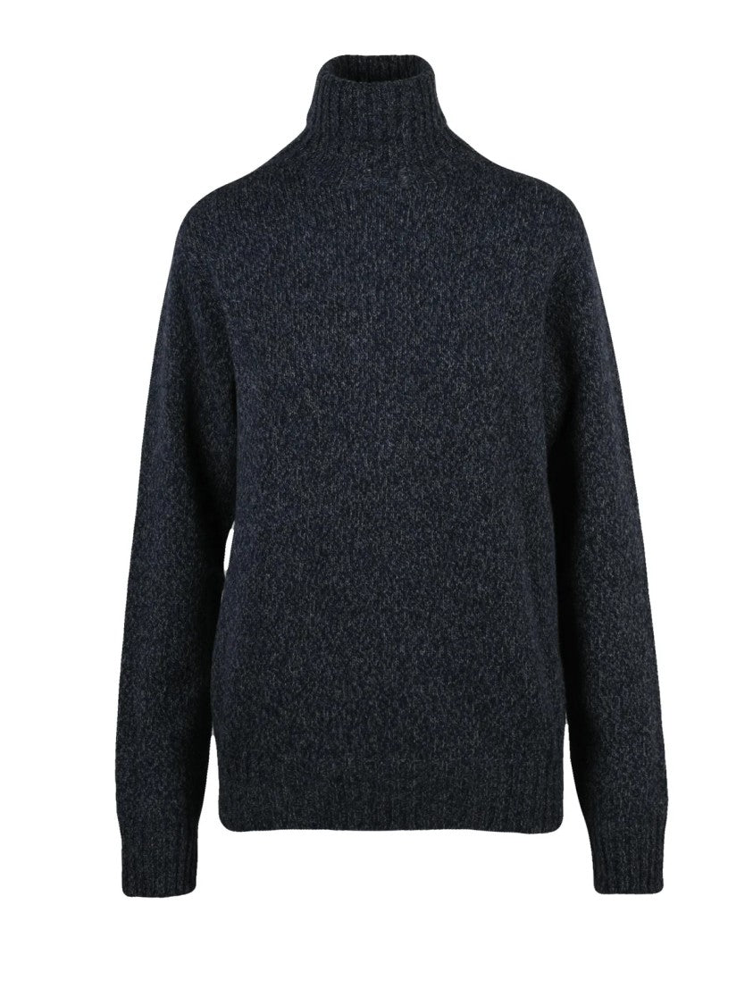 Retois Blue High Neck Wool Sweater