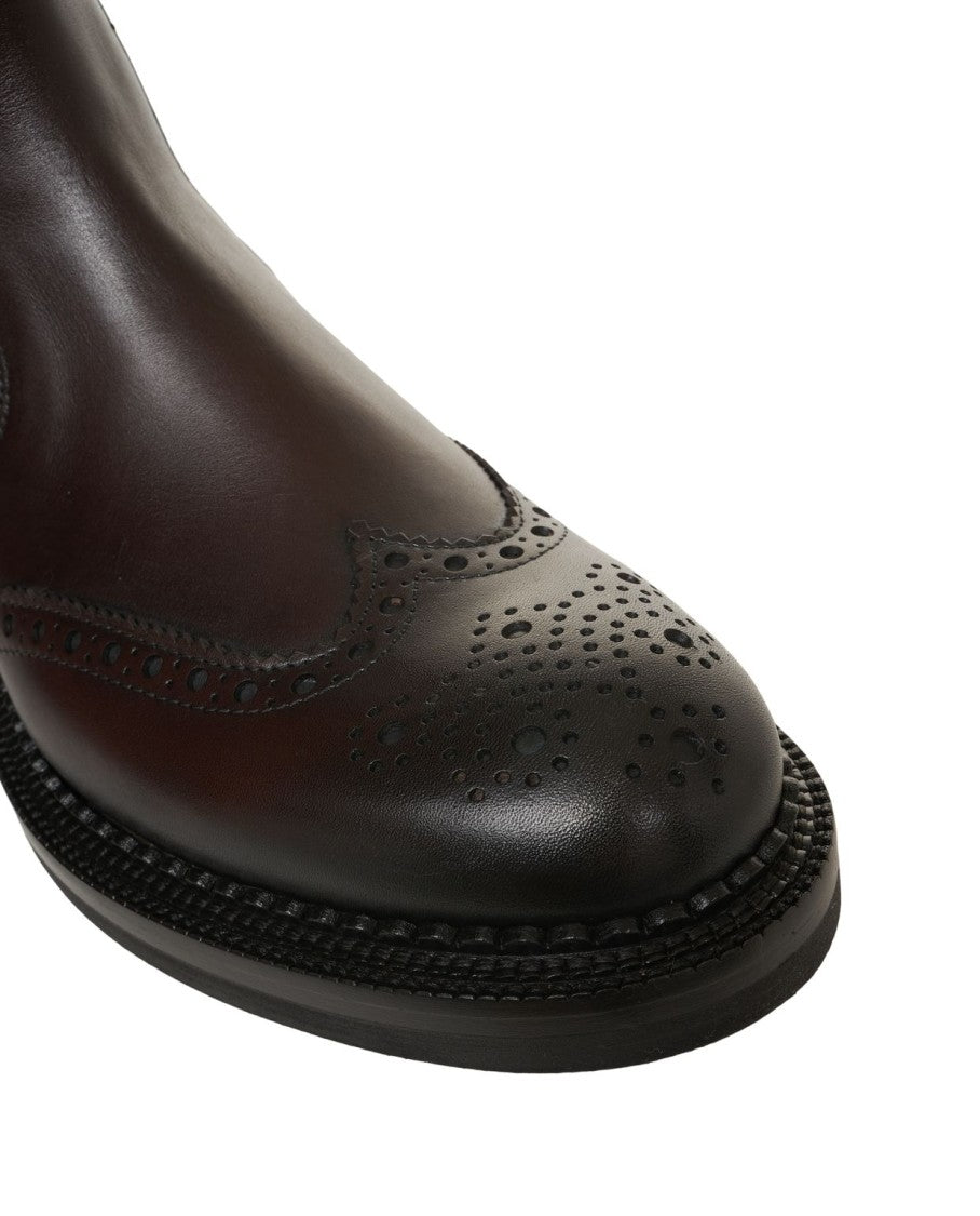 Green George Brown Brogue Chelsea Ankle Boots