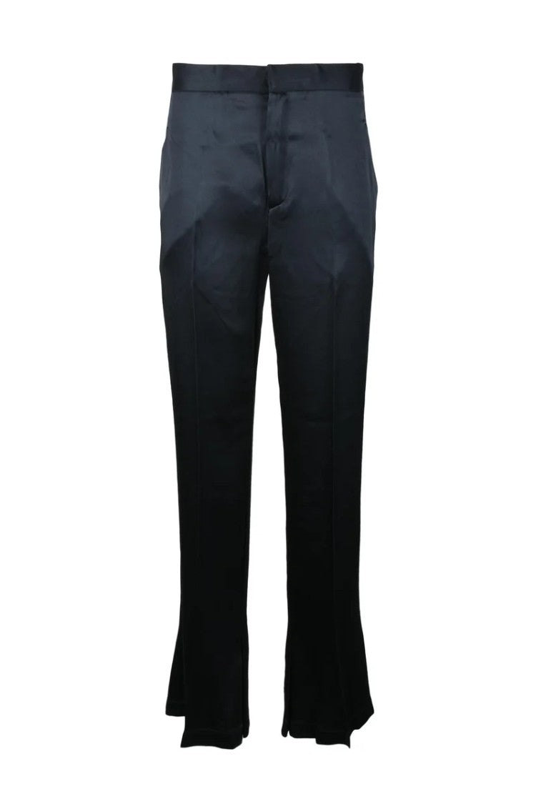 Semi Couture Fluid Blue Trousers With Elegant Tailored Silhouette
