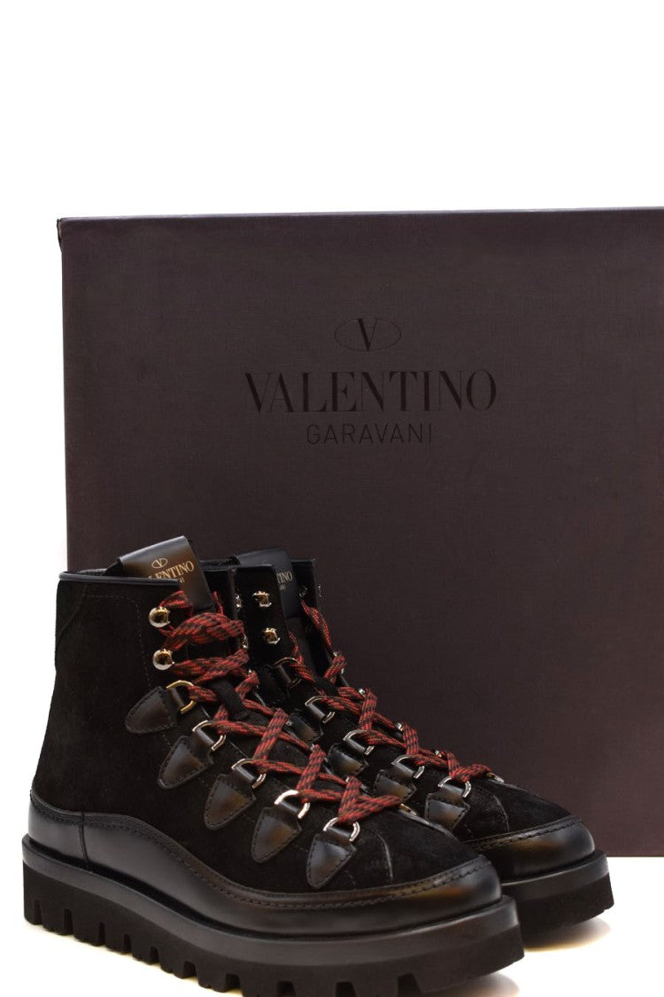 Valentino Garavani Black Suede Leather Boots