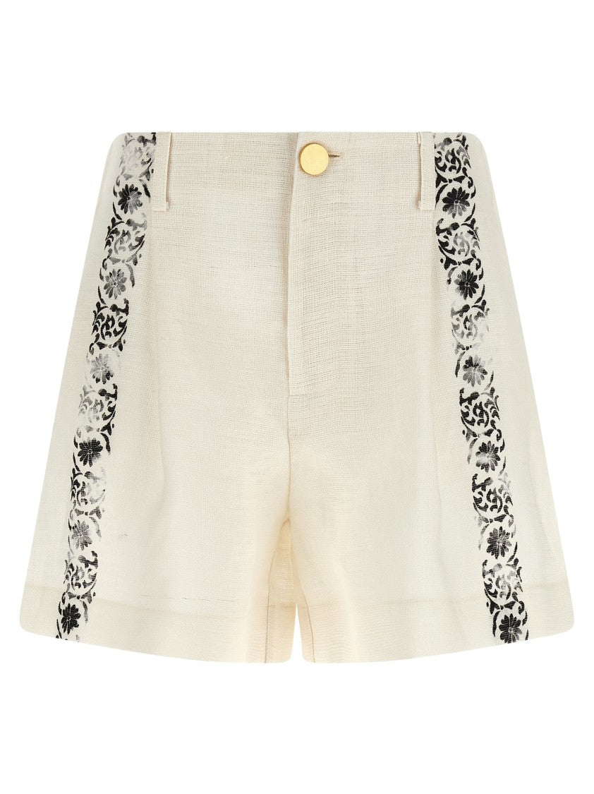 Alberta Ferretti 'Fortuny' Linen Shorts