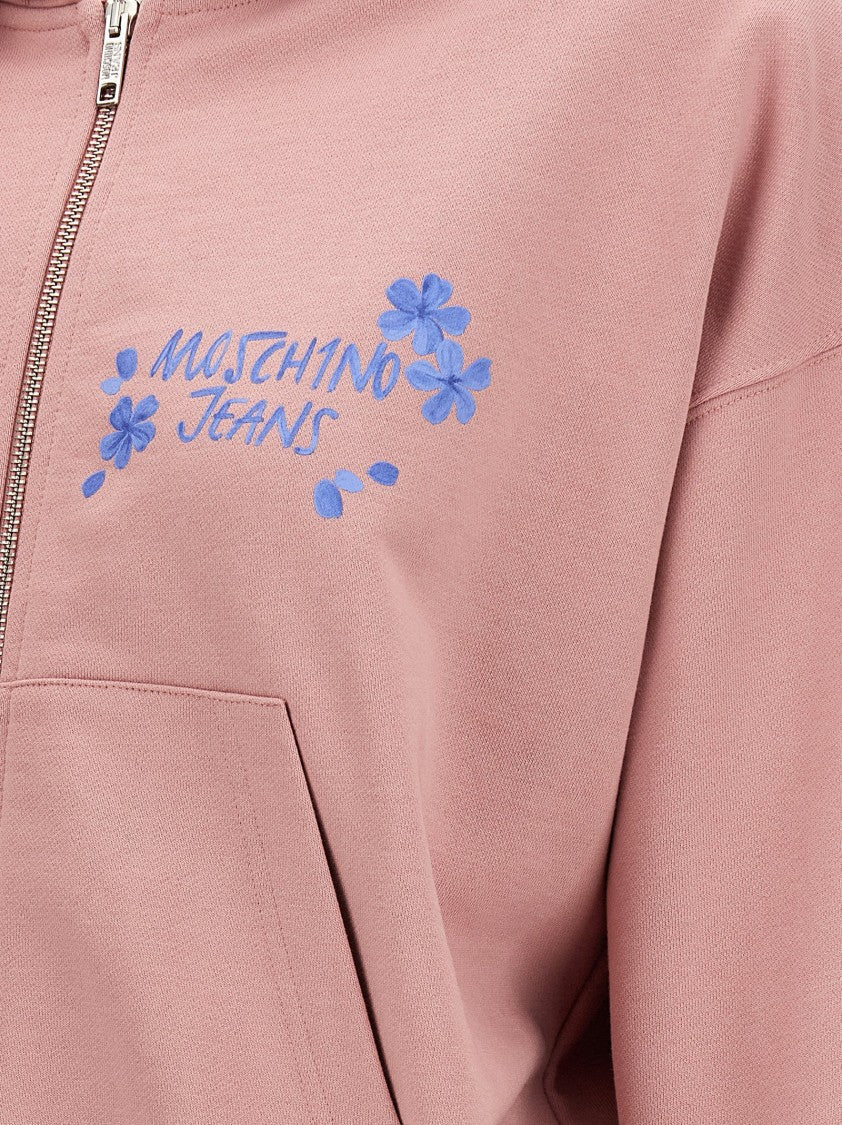 Moschino Cropped Zip-Up Hoodie
