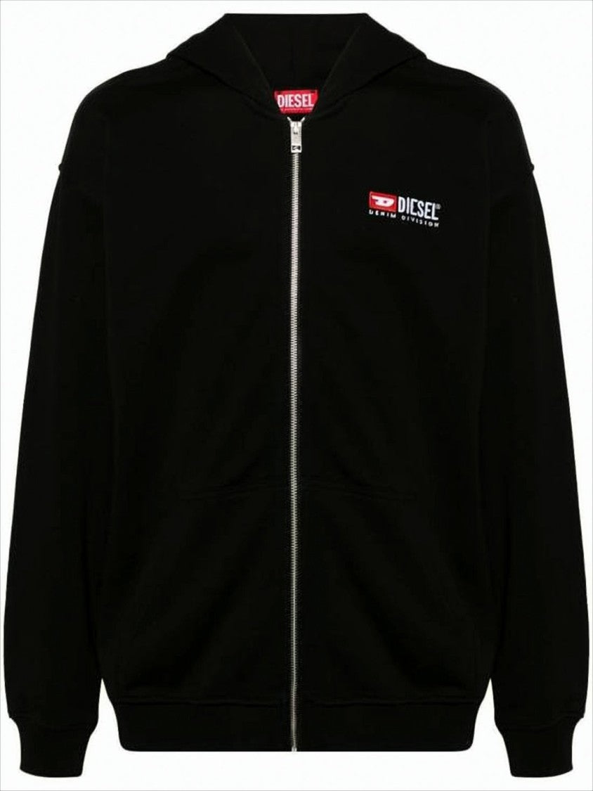 Diesel Relaxed Fit Black Zip-Up Hoodie