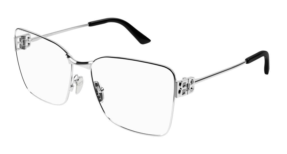 Balenciaga Silver Oversized Square Metal Eyeglasses