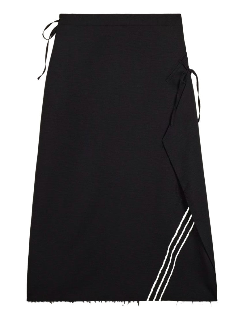 Y-3 Uniform Raw Asymmetrical Hem Wrap Mini Skirt