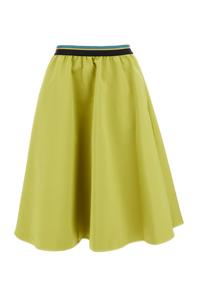 Plan C Citron Yellow Duchesse A-Line Midi Skirt