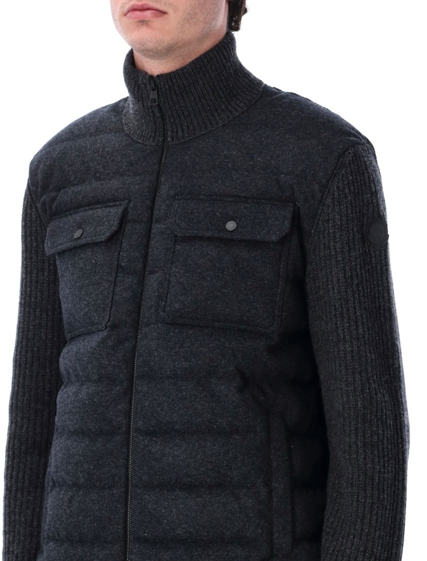 Moncler Padded Wool Zip-Up Cardigan