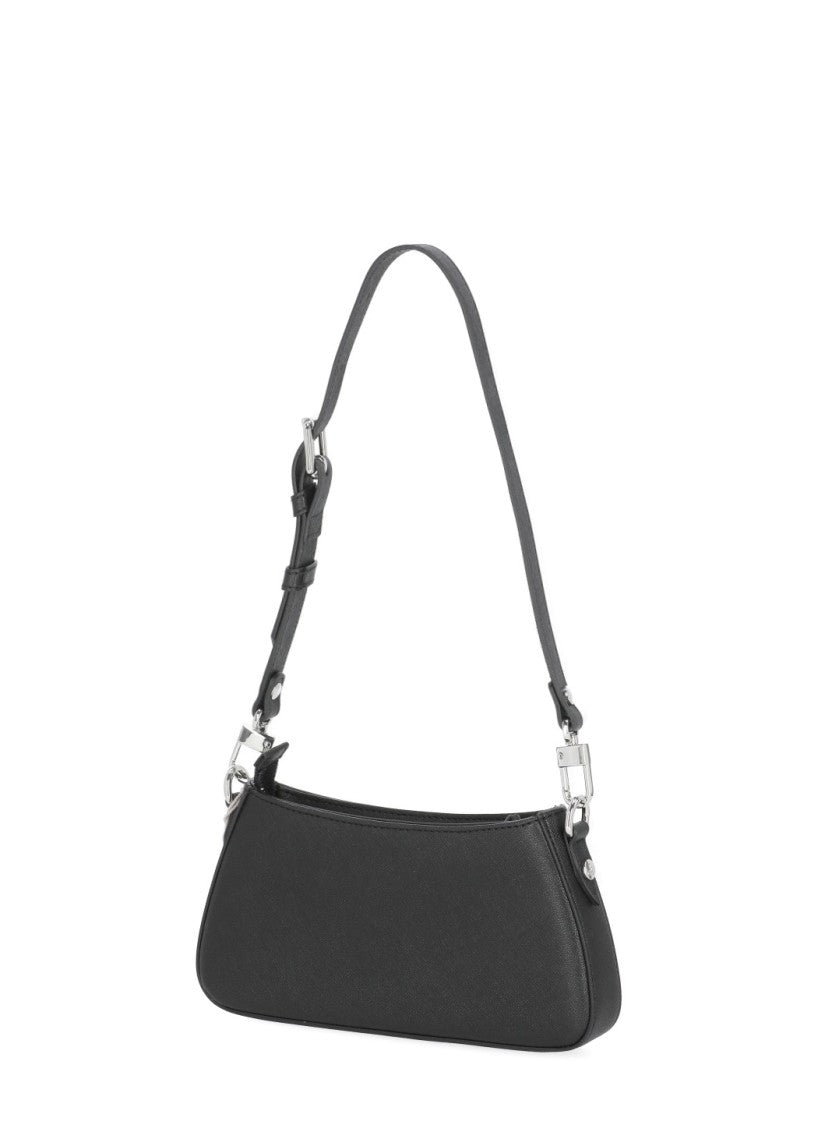 Vivienne Westwood Black Minimalist Removable Strap Emblem Shoulder Bag