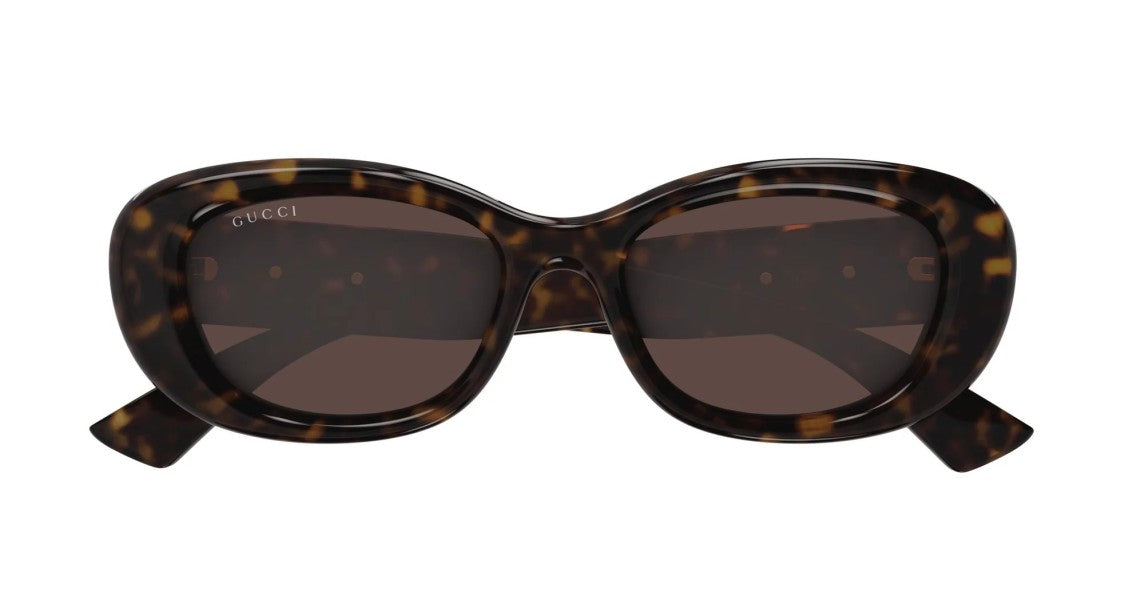 Gucci Havana Bold Oversized Round Tortoiseshell Sunglasses