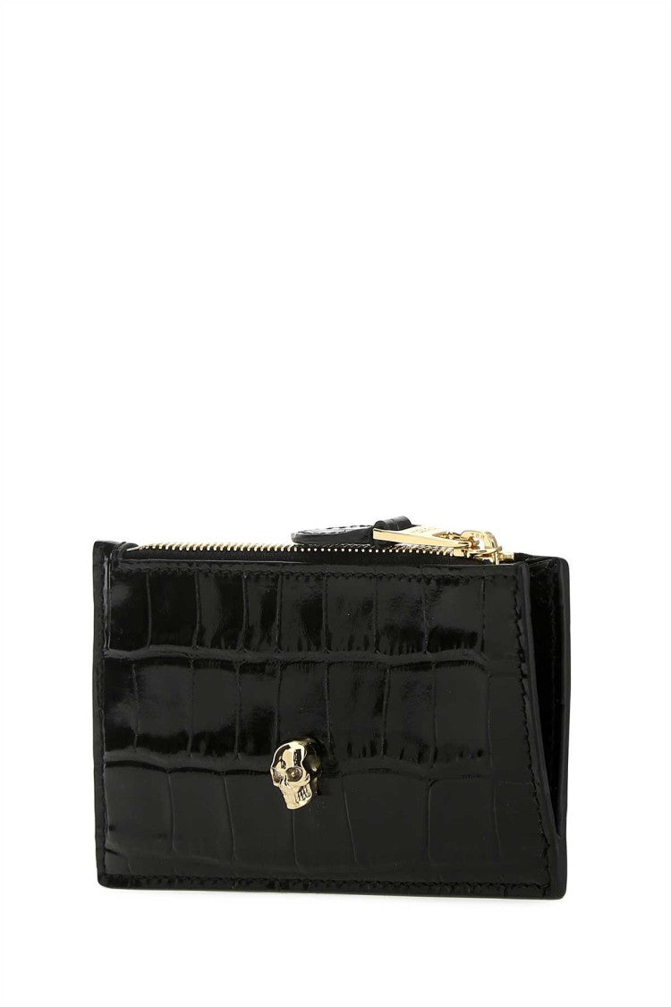 Alexander Mcqueen Black Leather Card Holder