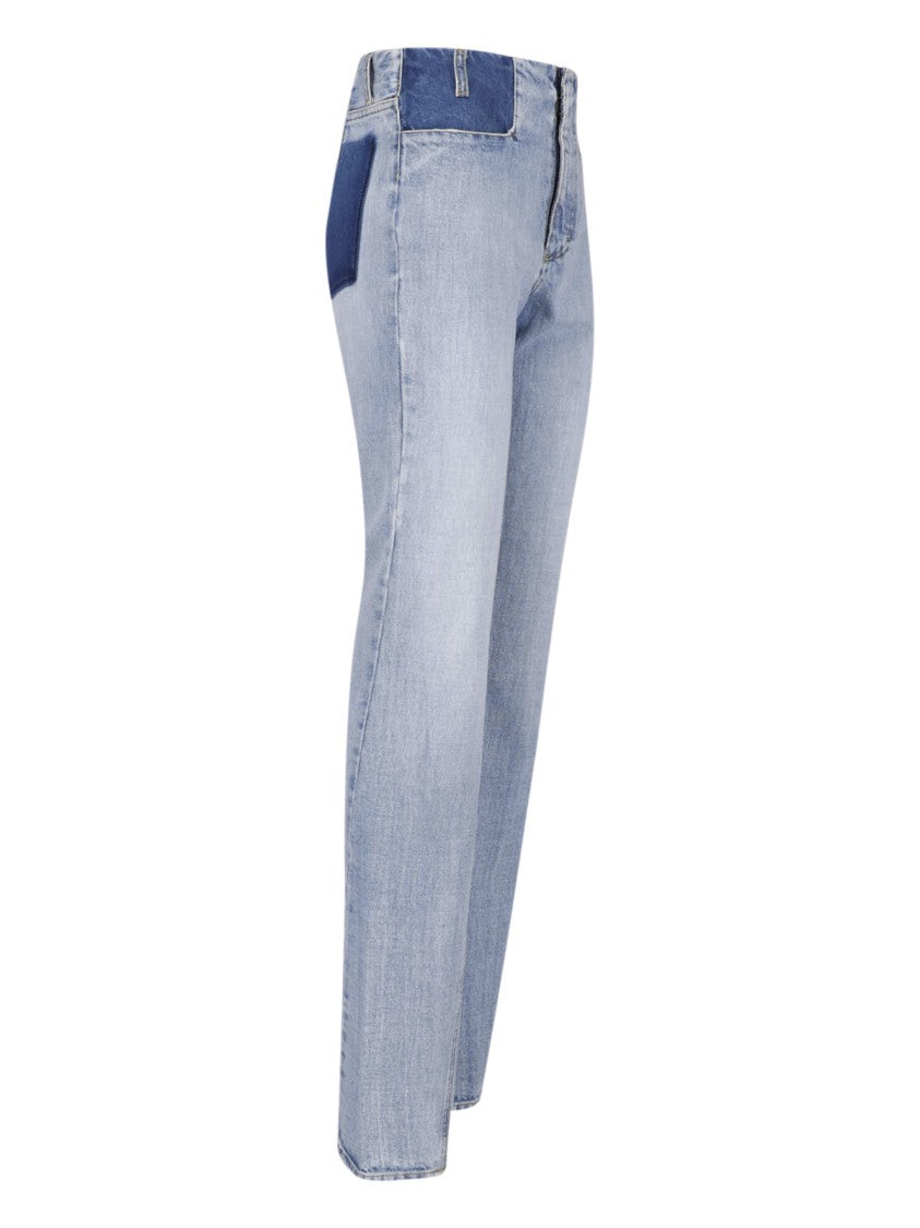 Maison Margiela High-Waisted Straight-Leg Jeans With Contrast Details