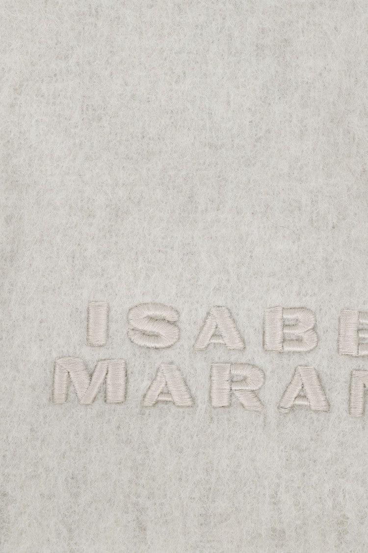 Isabel Marant Ecru Alpaca Blend Scarf With Fringed Ends
