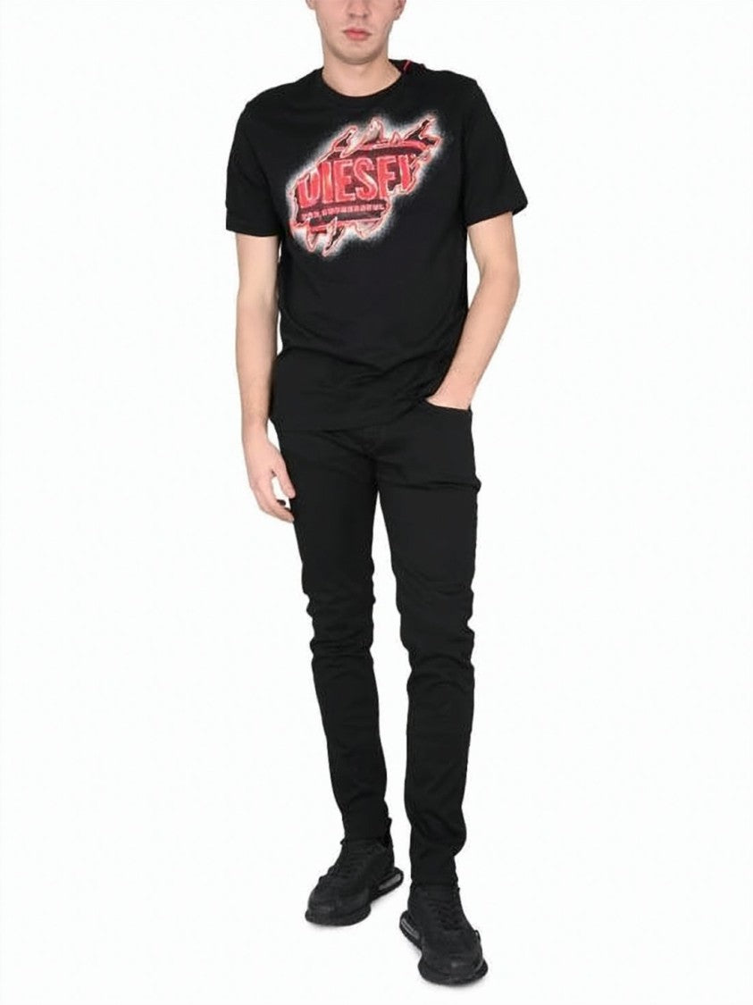 Diesel Slim-Fit Jeans In Black With Tapered Ankle