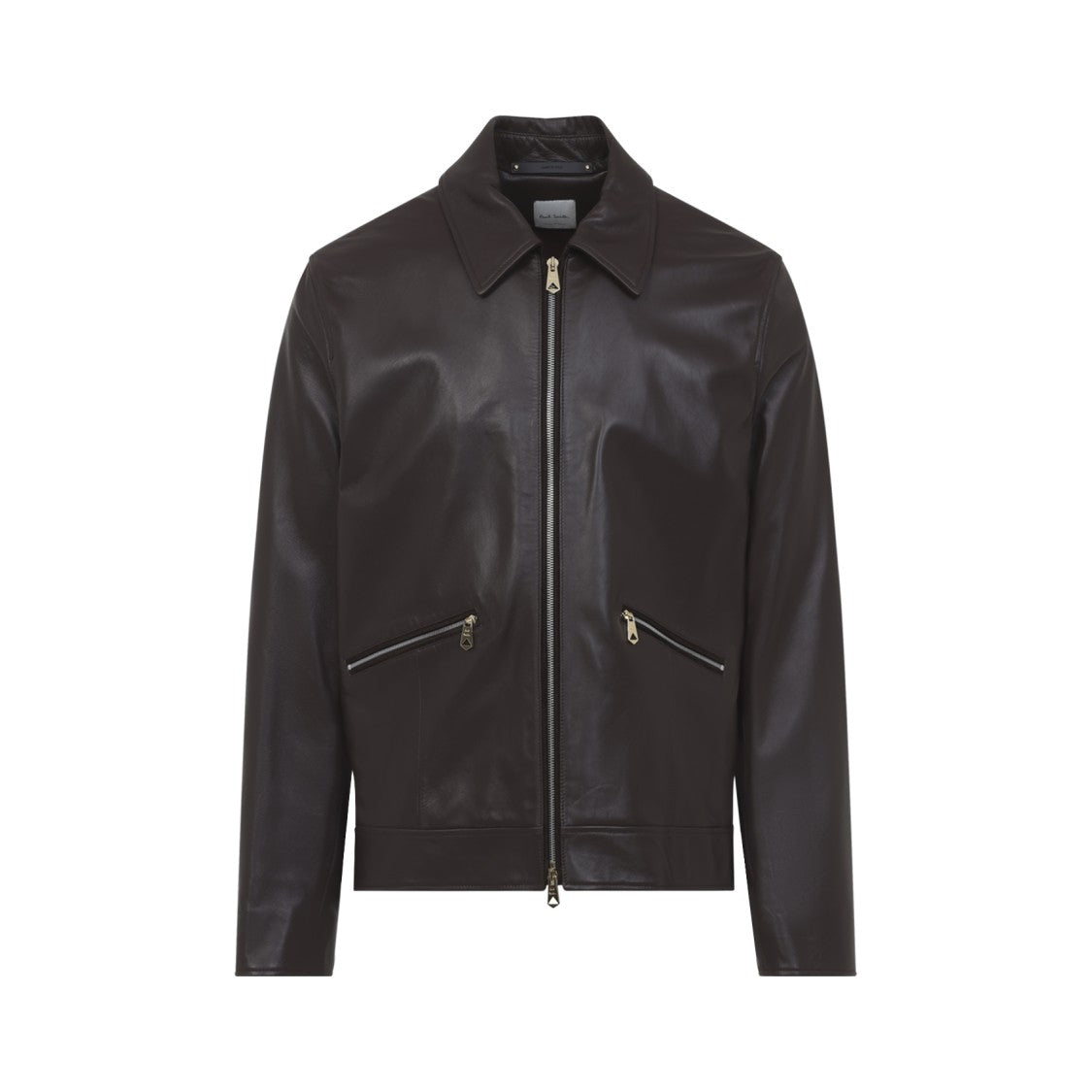 Paul Smith Regular Fit Brown Leather Jacket