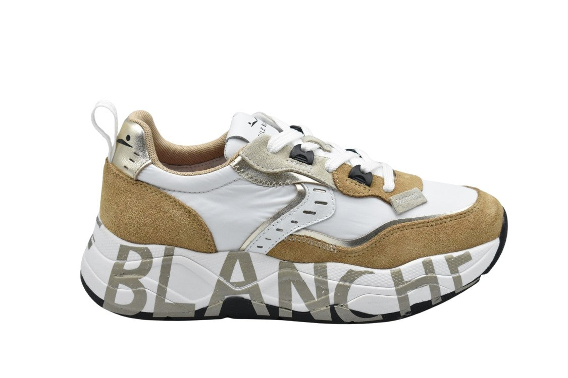 Voile Blanche Caramel And White Laced Sneakers