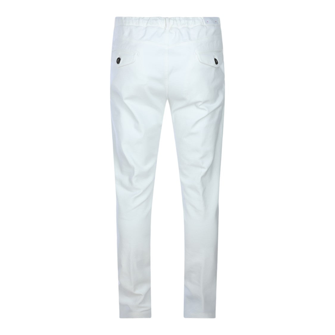 Eleventy White Drawstring Slim-Fit Straight-Leg Pants