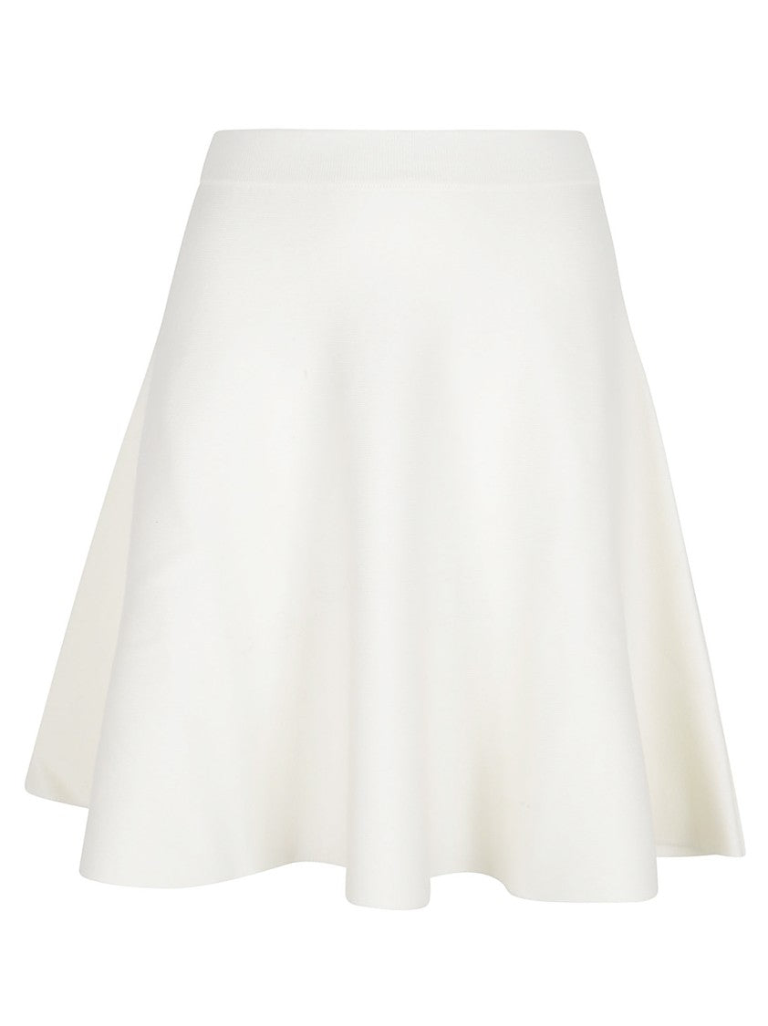 Max Mara Flared White Mini Skirt With Fitted Waistband