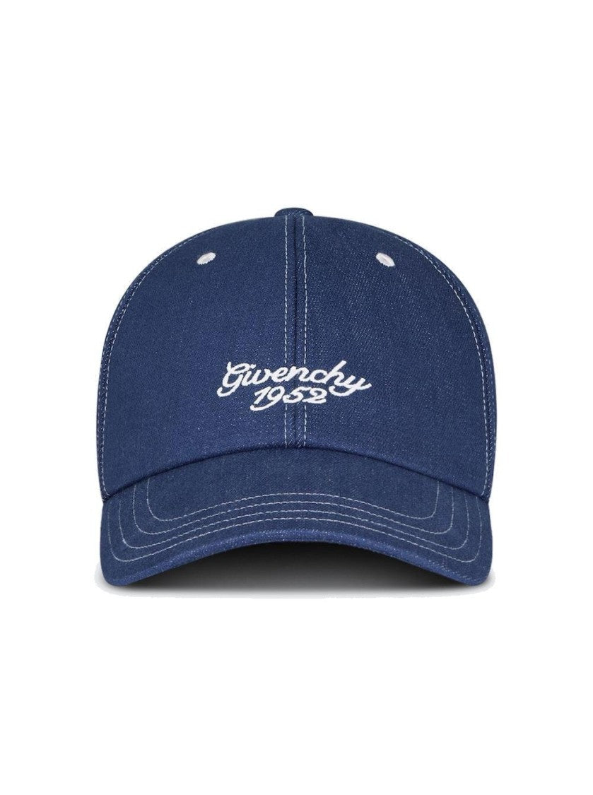 Givenchy Structured Deep Blue Baseball Cap With White Embroidery