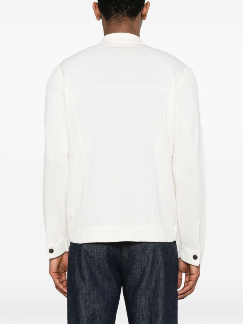 Kiton White Cotton Knit Jacket
