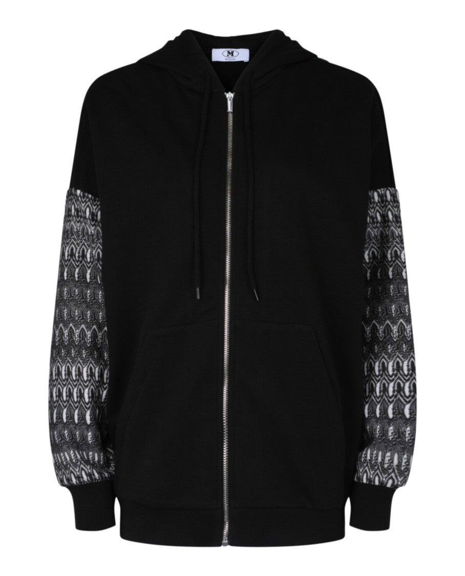 M Missoni Geometric Drop-Sleeve Zip-Up Hoodie