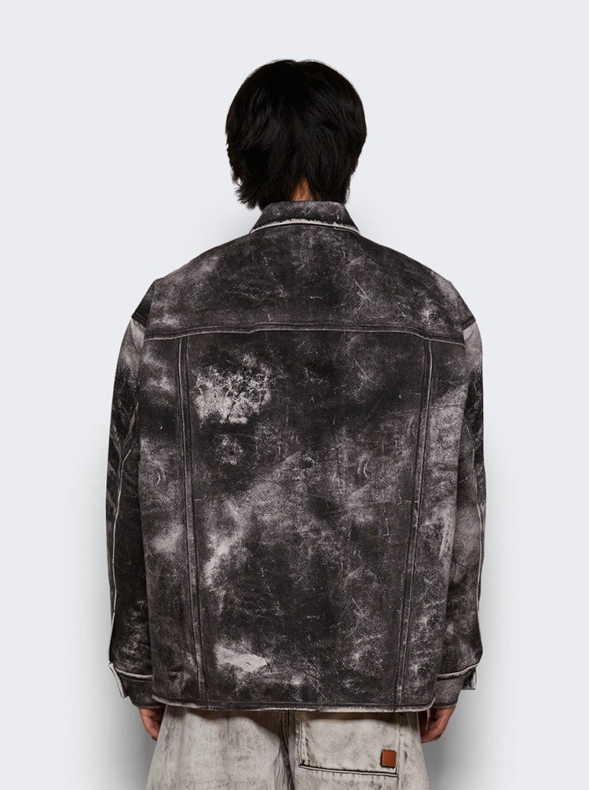 Alexander Wang Oversized Shirt Jacket Trompe Loeil Leather Effect Grey