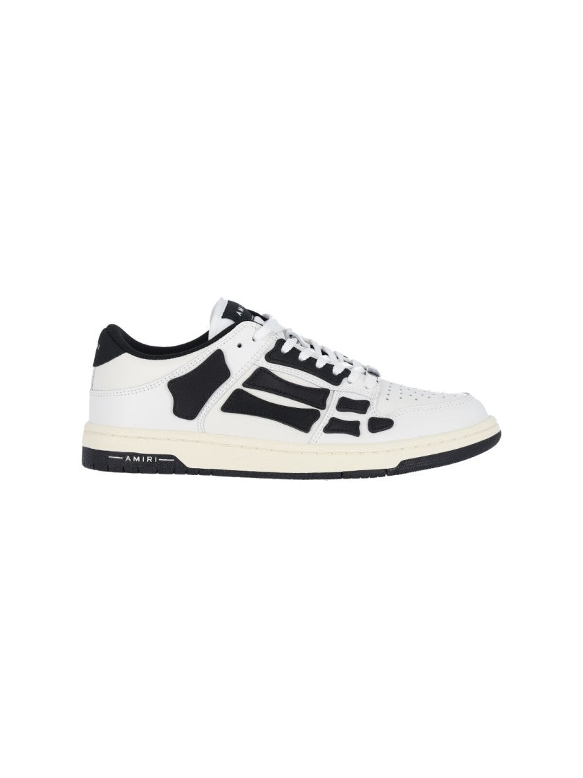 Amiri Skel White Leather Enameled Metal Logo Sneakers