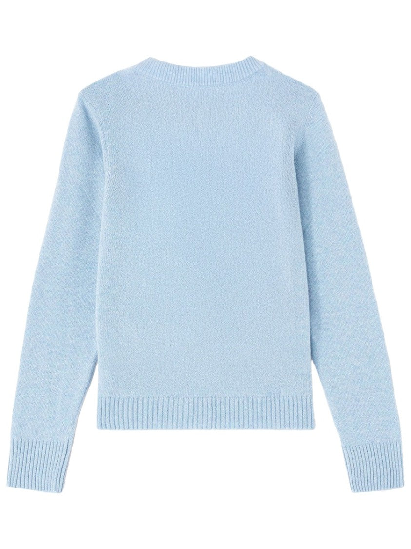 Ganni Teddy Bear Graphic Ribbed Crewneck Sweater