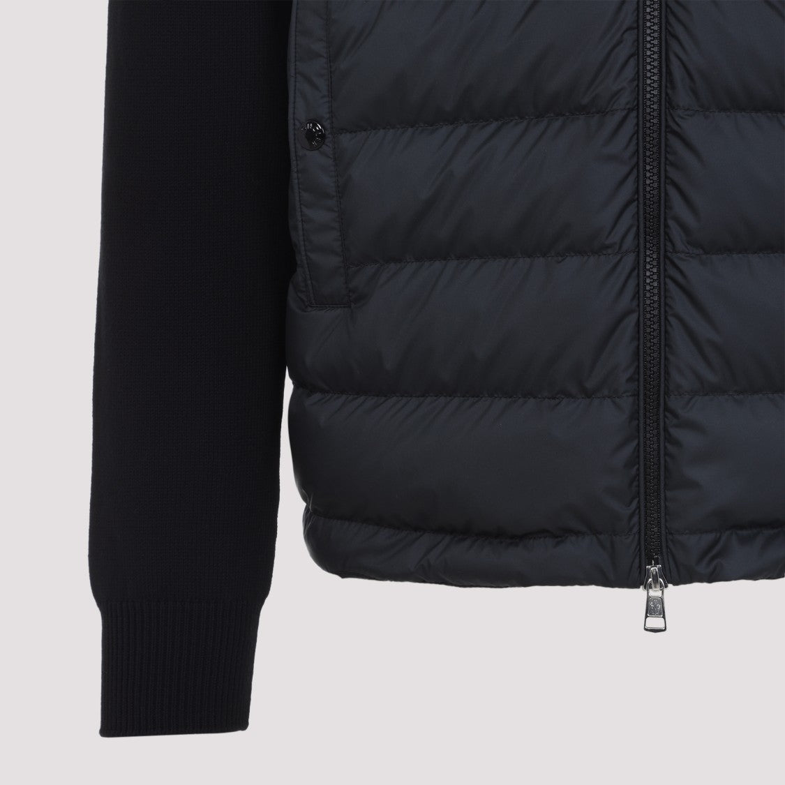 Moncler Quilted Down-Filled Jacket With Knit Sleeves