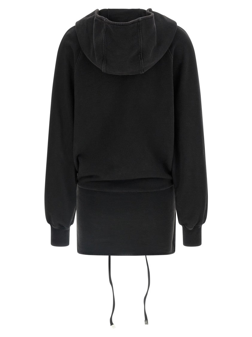 The Attico Faded American Fleece Hooded Mini Dress